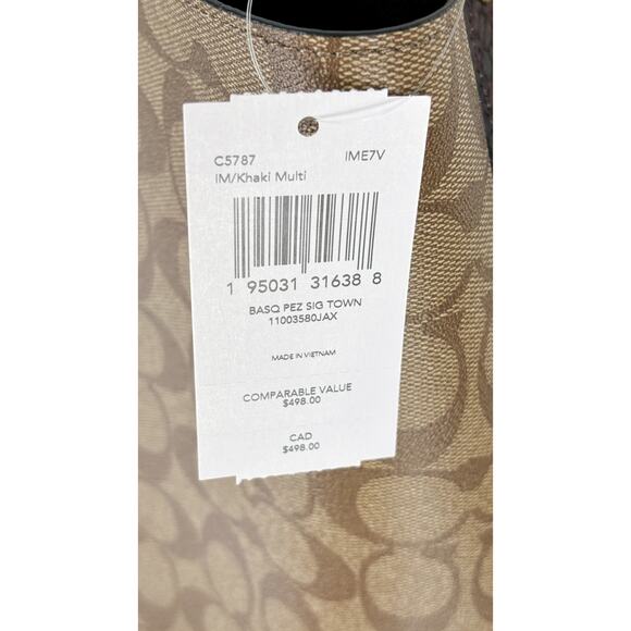 Coach X Jean Michel Basquiat Town Bucket Bag In Signature Canvas Brown Purse New - Picture 15 of 15